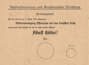 Abstimmungszettl vom 10. April 1938